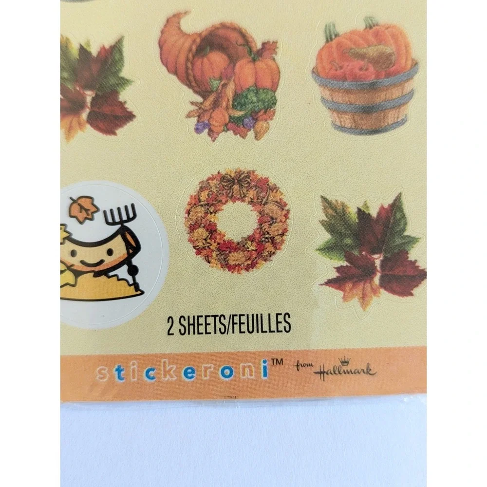 Vintage Hallmark Stickeroni 2 Packs Halloween & Thanksgiving/Fall Sealed